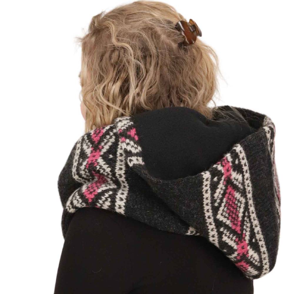 Kunst Und Magie Damen Kapuzenschal Loop Schal Hoodie Schalmütze Poncho aus Wolle gestrickt Fabrikpreis