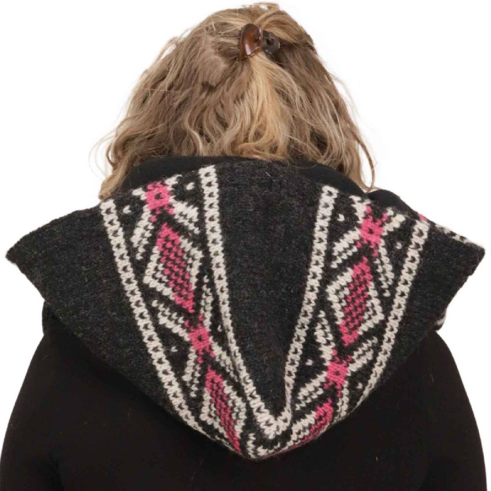 Kunst Und Magie Damen Kapuzenschal Loop Schal Hoodie Schalmütze Poncho aus Wolle gestrickt Fabrikpreis