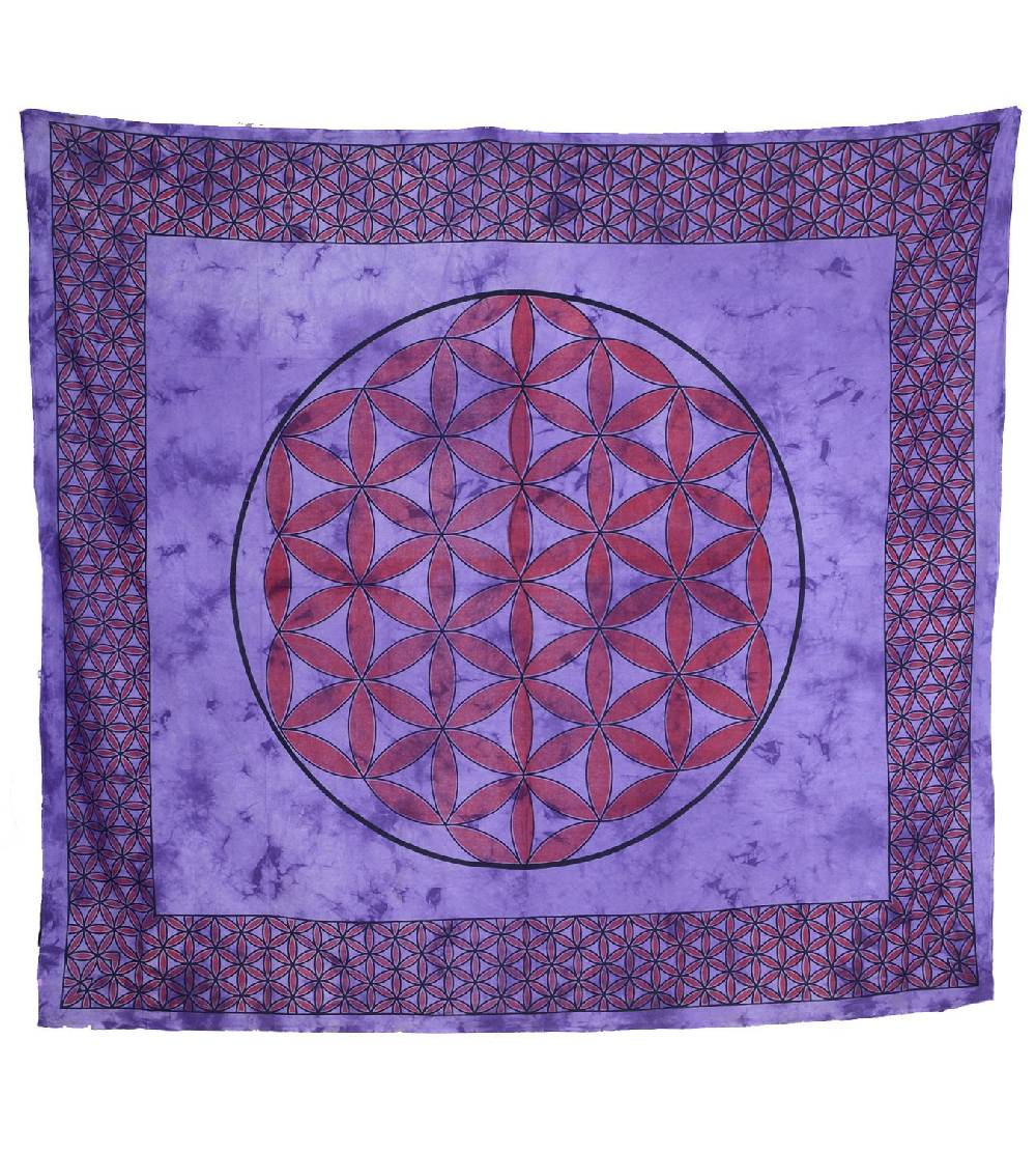 Kunst Und Magie Tagesdecke Wandbehang Blume des Lebens Mandala Tuch Indien ca. 230 x 210 cm von Kunst und Magie Sonderangebot