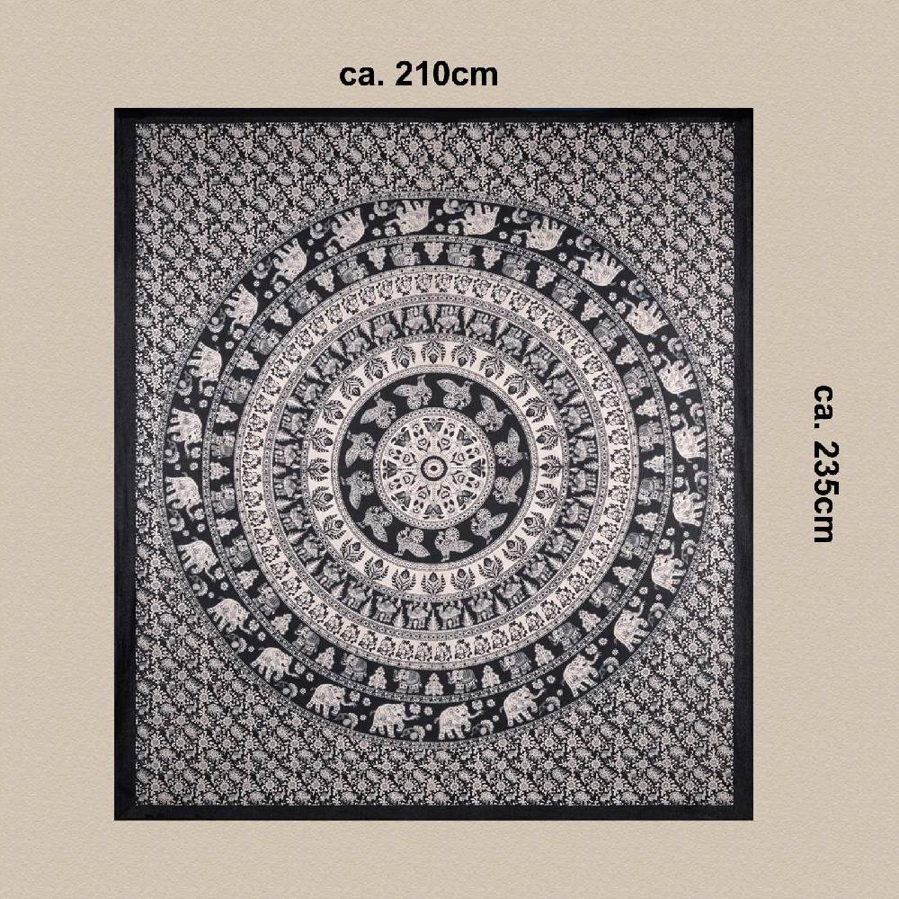 Kunst Und Magie Kunst und Magie Tagesdecke Wandbehang Deko Tuch Elefant Mandala ca. 210 x 235 cm Günstig kaufen