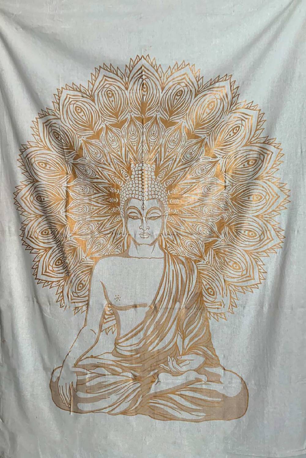 Kunst Und Magie Kunst und Magie Tagesdecke Wandbehang Deko Tuch Buddha Meditation Gold ca. 200 x 230cm Bis zu 55% Rabatt