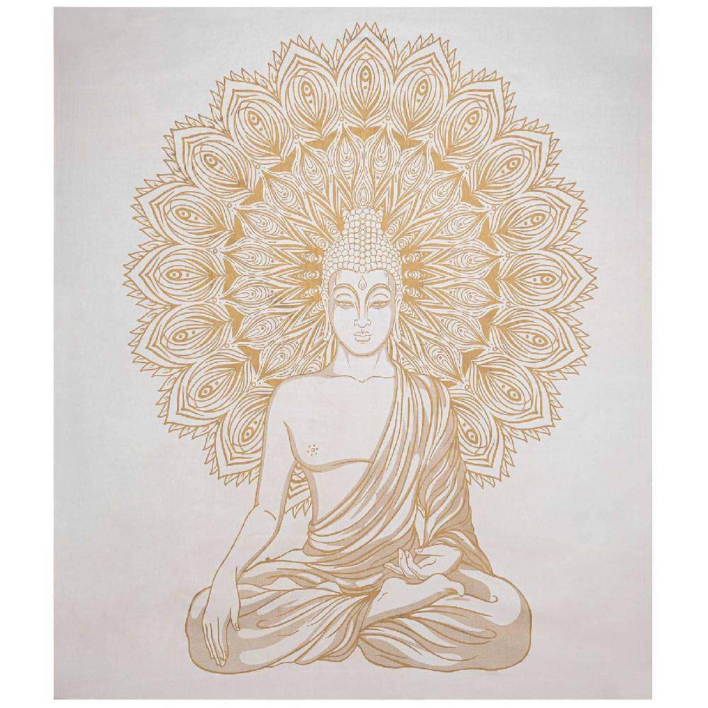 Kunst Und Magie Kunst und Magie Tagesdecke Wandbehang Deko Tuch Buddha Meditation Gold ca. 200 x 230cm Bis zu 55% Rabatt