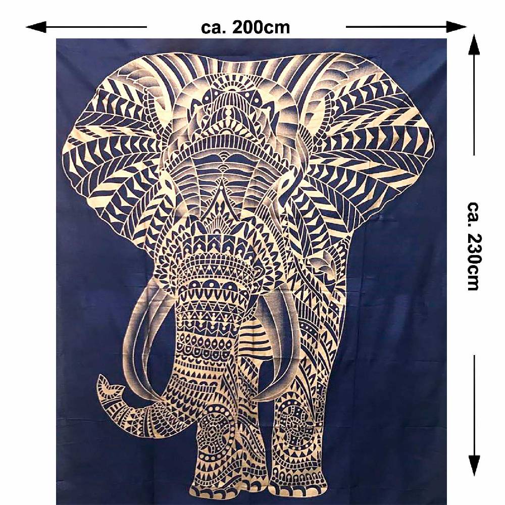 Kunst Und Magie Kunst und Magie Tagesdecke Wandbehang Deko Tuch Goldener Elefant ca. 200 x 230cm Clearance-Verkauf