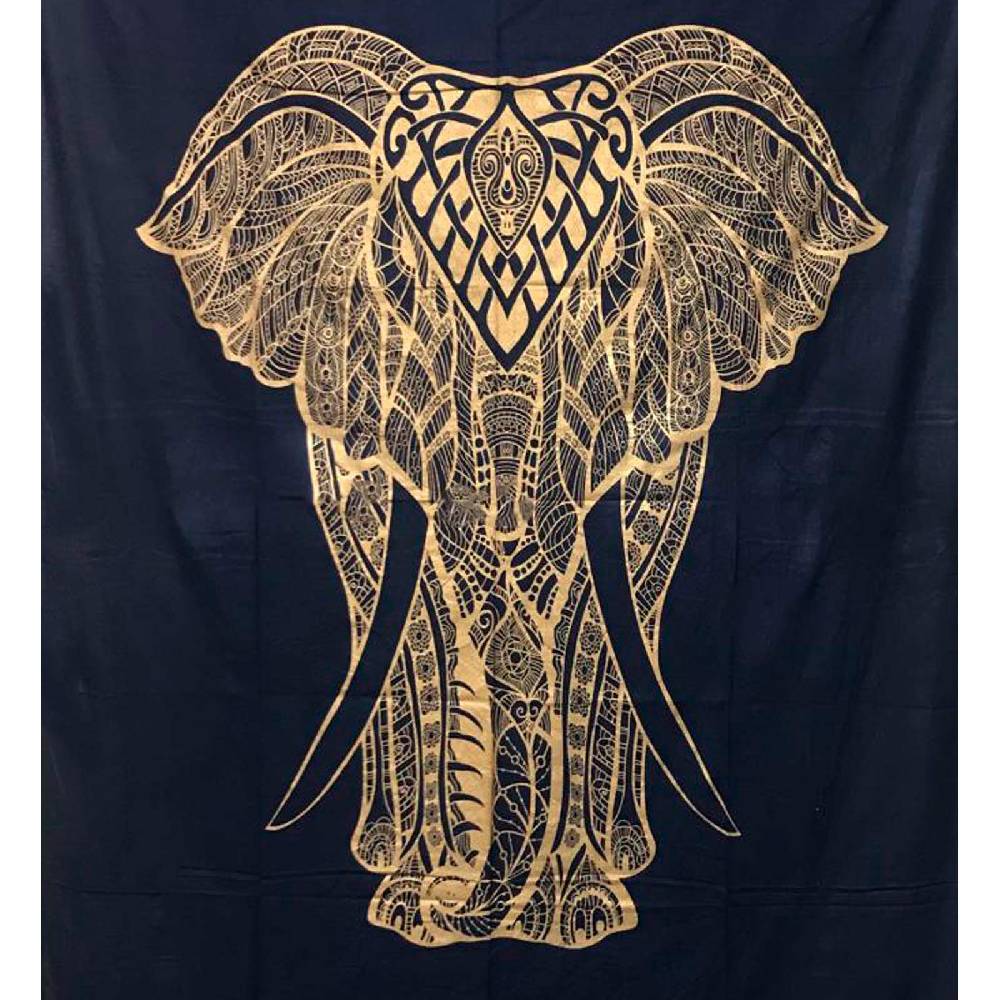 Kunst Und Magie Kunst und Magie Tagesdecke Wandbehang Deko Tuch Goldener Elefant ca. 200 x 230cm Clearance-Verkauf