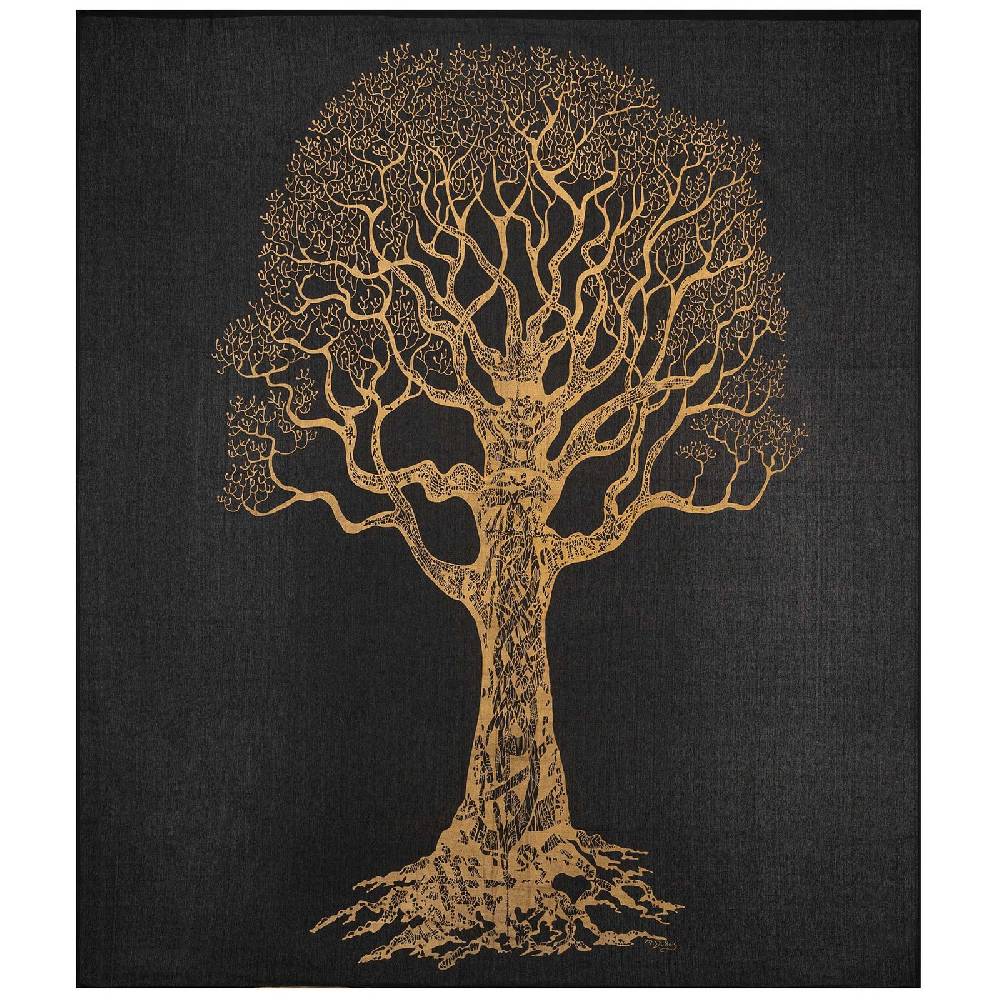Kunst Und Magie Kunst und Magie Tagesdecke Wandbehang Deko Tuch Goldener Baum ca. 200 x 230cm XL Kostenloser Versand international