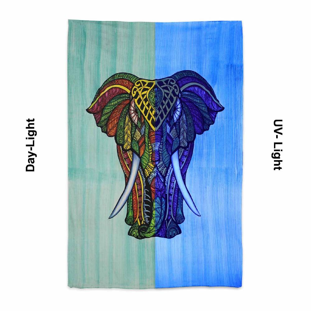 Kunst Und Magie Kunst und Magie XL Tagesdecke Wandbehang Deko Elefant Meditation UV Aktiv ca. 200 x 230 cm Fabrikladen