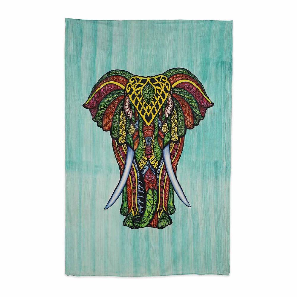 Kunst Und Magie Kunst und Magie XL Tagesdecke Wandbehang Deko Elefant Meditation UV Aktiv ca. 200 x 230 cm Fabrikladen