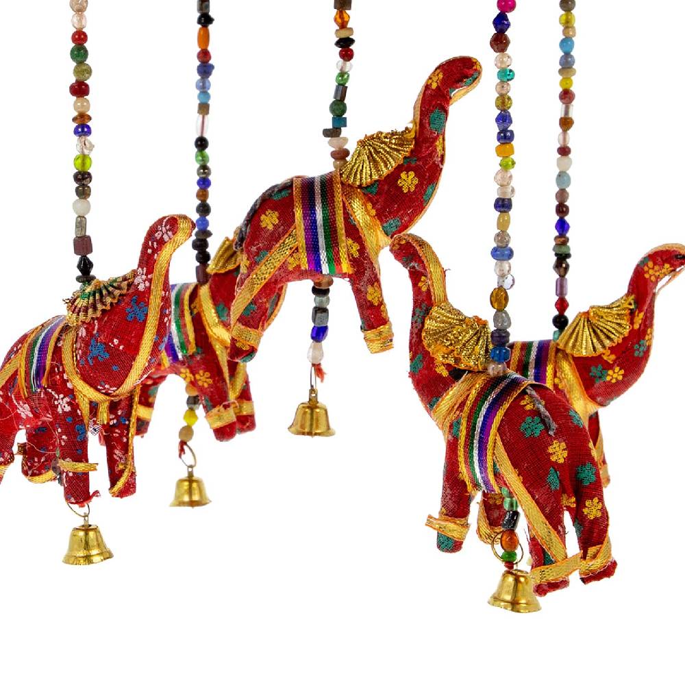 Kunst Und Magie Windspiel Indisches Elefanten Mobile mit Glocke Dekoration Black Friday Preise