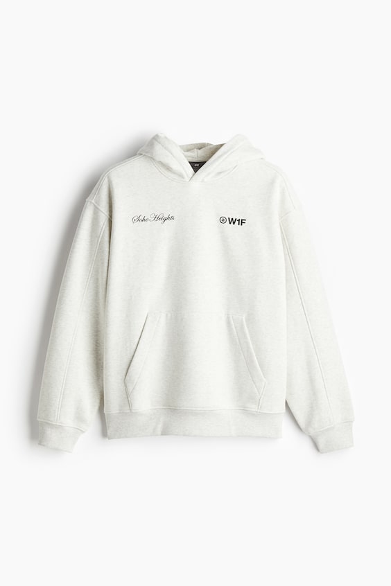 HM Bedruckter Hoodie in Oversized Fit Bis zu 50% Rabatt
