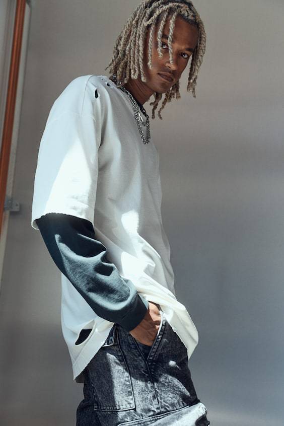 HM Oversized T-Shirt im Worn-Look Fabrikladen