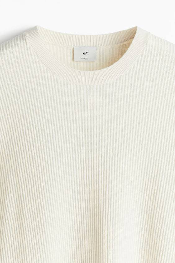HM T-Shirt in Rippstrick Regular Fit 50% Rabatt für begrenzte Zeit