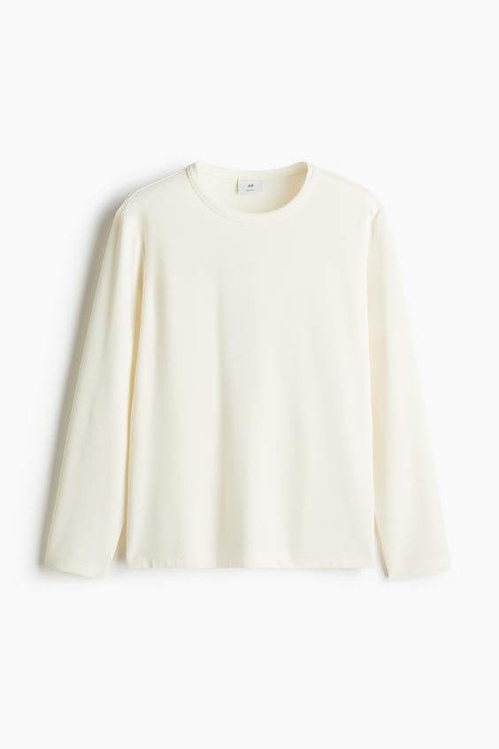 HM Langarmshirt mit Waffelstruktur in Regular Fit Auslauf
