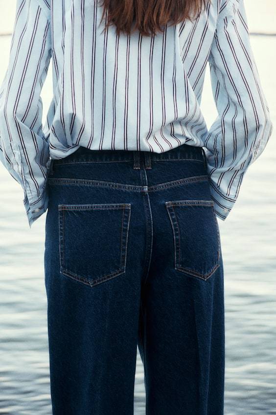 HM Schmal zulaufende Jeans Bügelfalten Kostenloser Versand