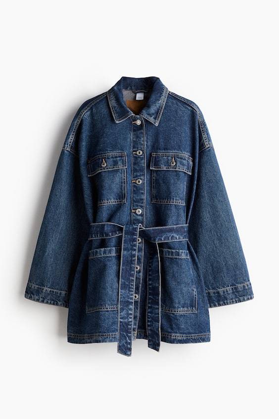 HM Denimjacke mit Bindegürtel Saisonschlussverkauf