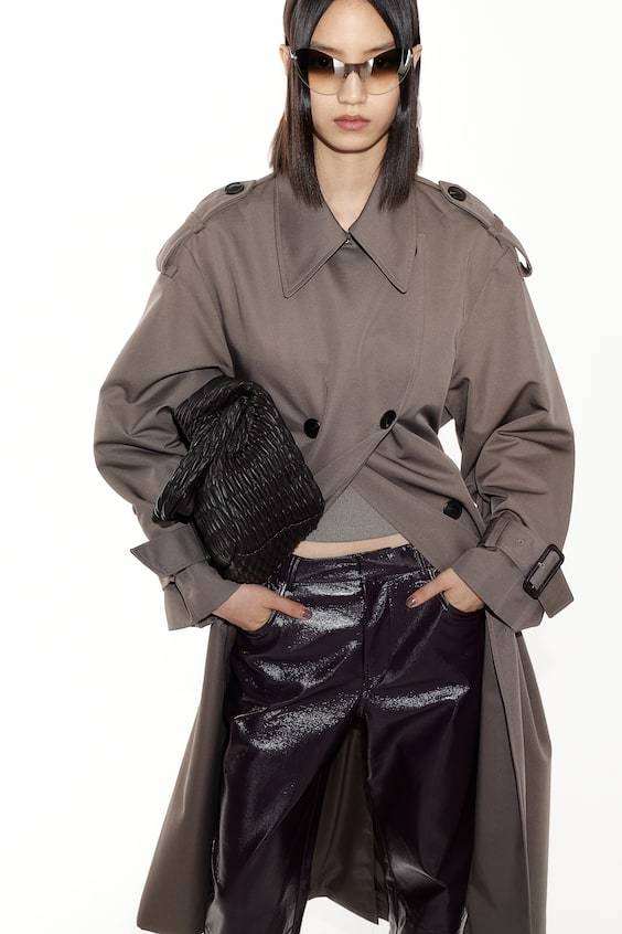 HM Straight coated trousers Muttertagsangebot