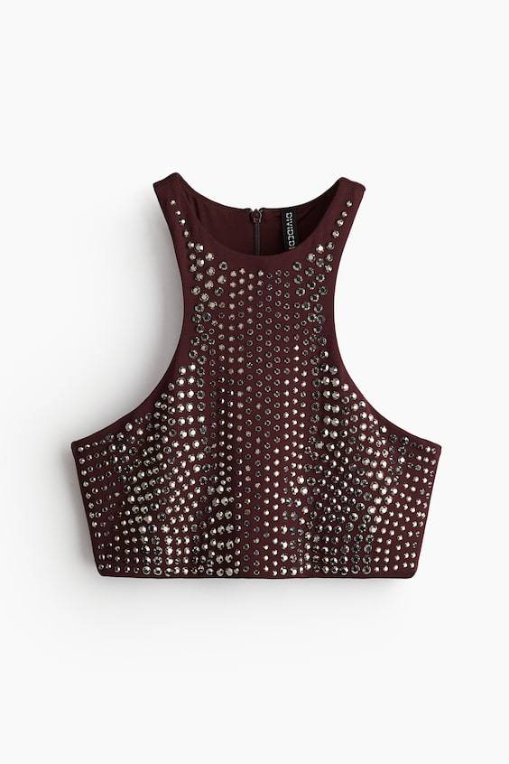 HM Studded crop top Neueste Mode