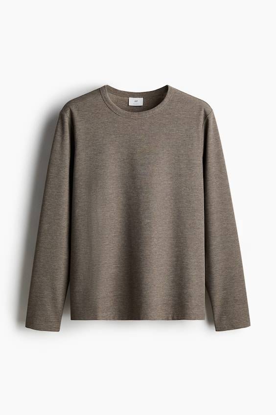 HM Langarmshirt mit Waffelstruktur in Regular Fit Großer Ausverkauf