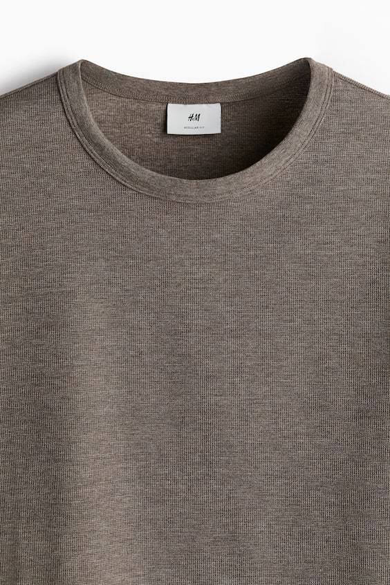 HM Langarmshirt mit Waffelstruktur in Regular Fit Großer Ausverkauf