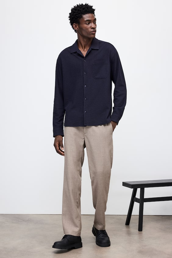 HM Hemd mit Struktur in Loose Fit Flash Sale