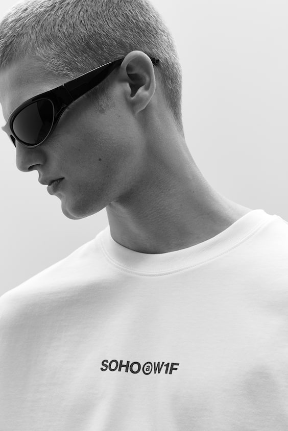 HM Bedrucktes T-Shirt in Loose Fit Exklusive Angebote
