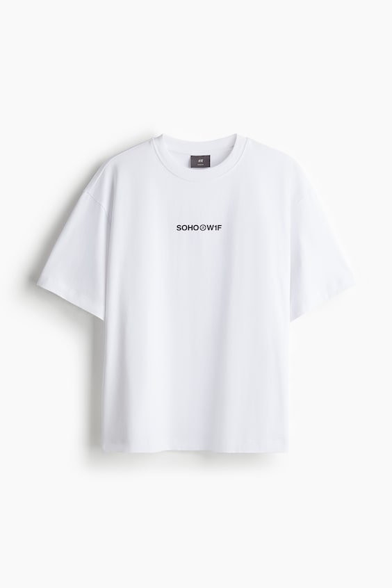 HM Bedrucktes T-Shirt in Loose Fit Exklusive Angebote