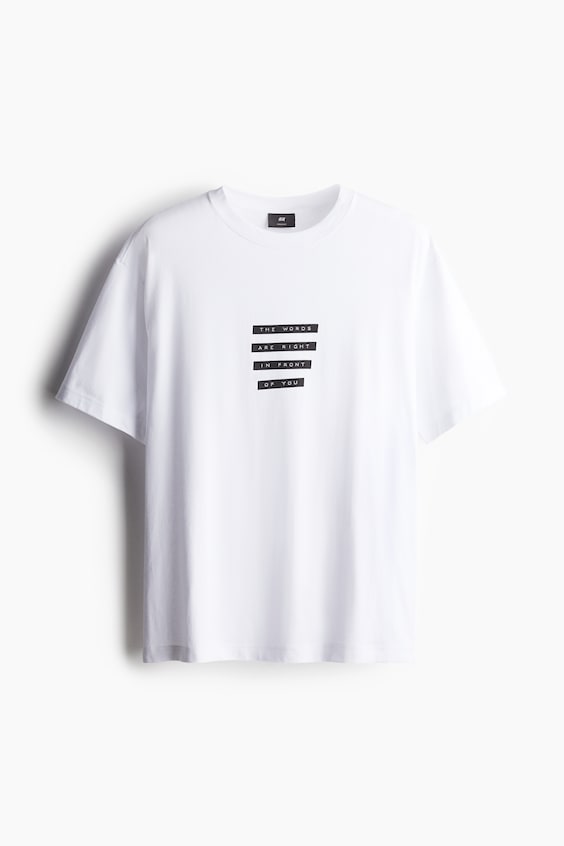 HM Bedrucktes T-Shirt in Loose Fit Große Rabatte
