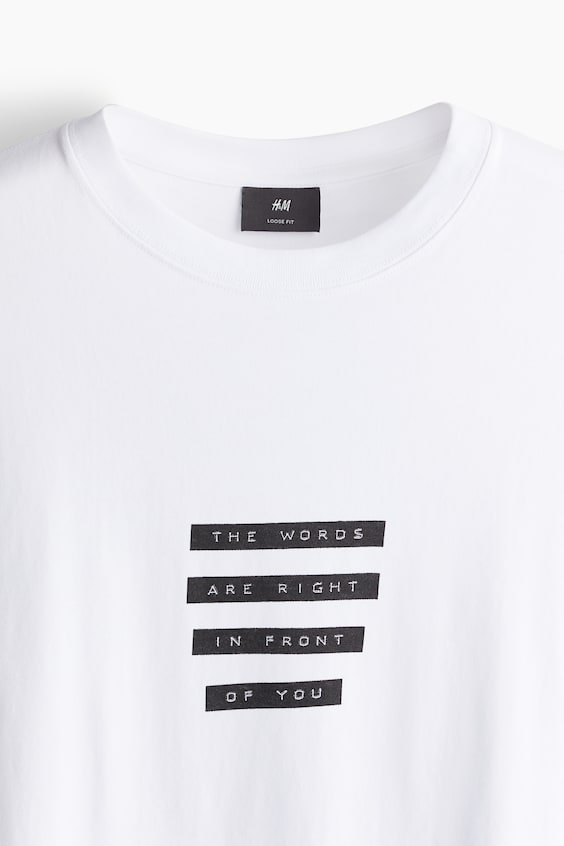 HM Bedrucktes T-Shirt in Loose Fit Große Rabatte