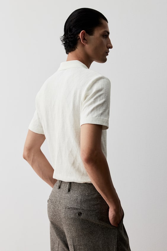 HM Strukturiertes Poloshirt in Slim Fit Verkauf