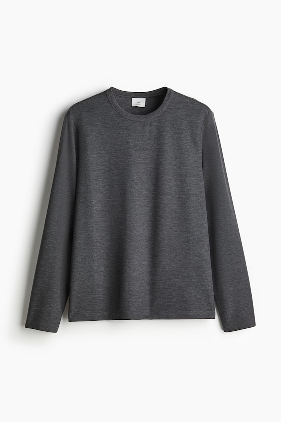 HM Langarmshirt mit Waffelstruktur in Regular Fit Kostenloser Versand