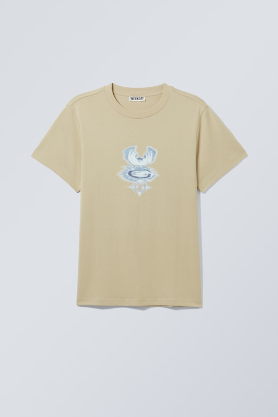 HM Kastiges T-Shirt mit Grafikprint Rabatt