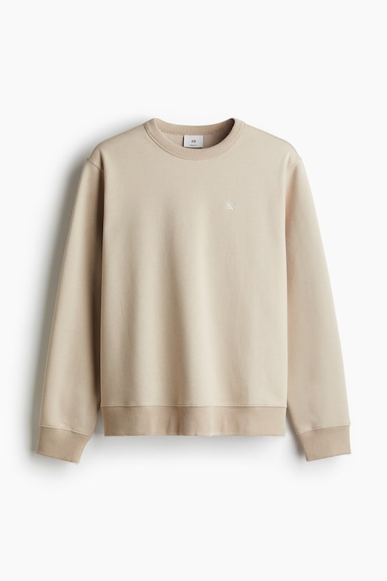 HM Sweatshirt mit Motivstickerei in Regular Fit Flash Sale