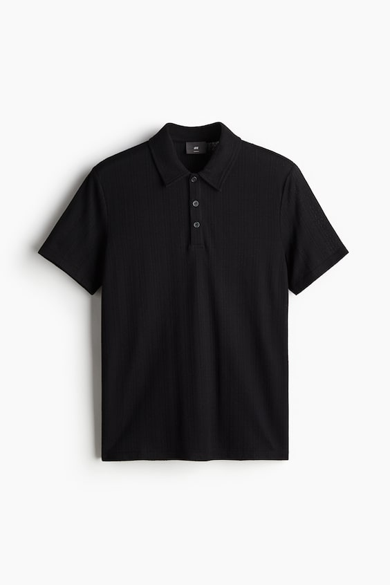 HM Poloshirt aus Strukturjersey in Slim Fit Neueste Mode