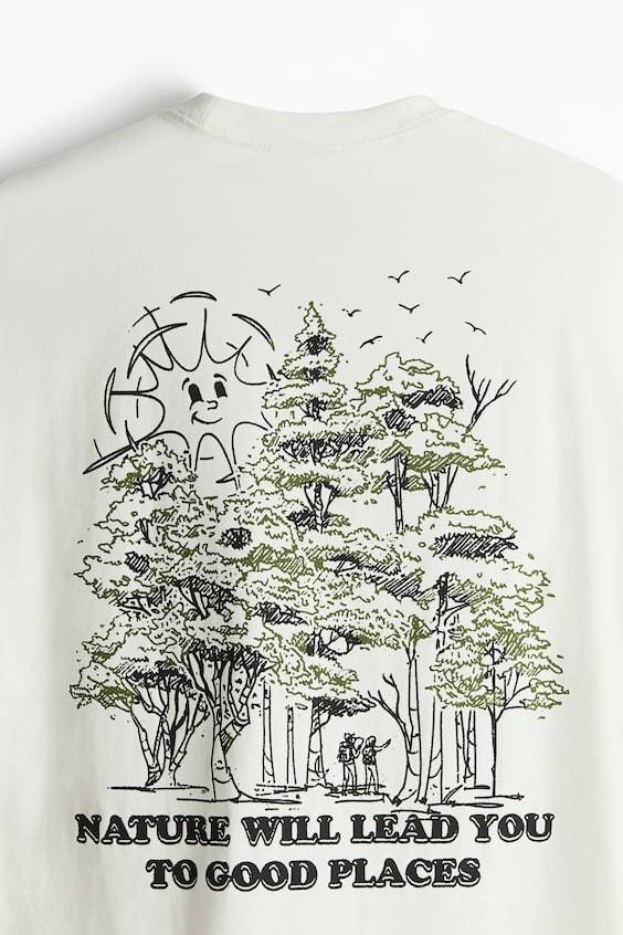 HM Bedrucktes T-Shirt in Loose Fit Blitzangebot
