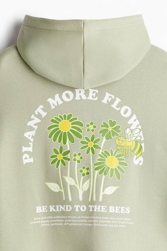 HM Bedruckter Hoodie in Oversized Fit Verkauf