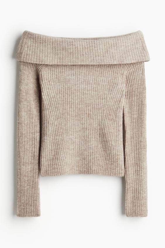 HM Schulterfreier Pullover Black Friday Preise