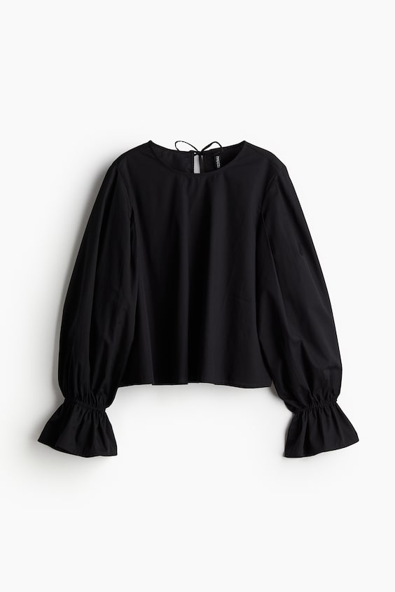 HM Baumwollbluse mit Bindedetail 2025