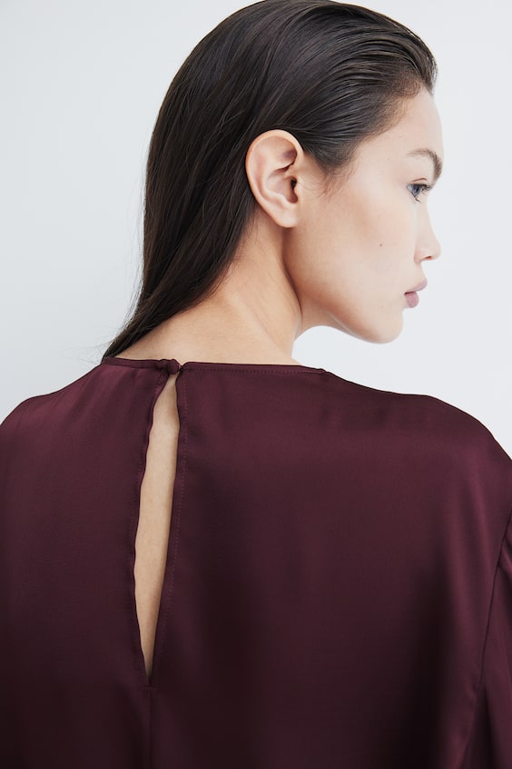 HM Satinbluse mit Faltendetail Auslauf