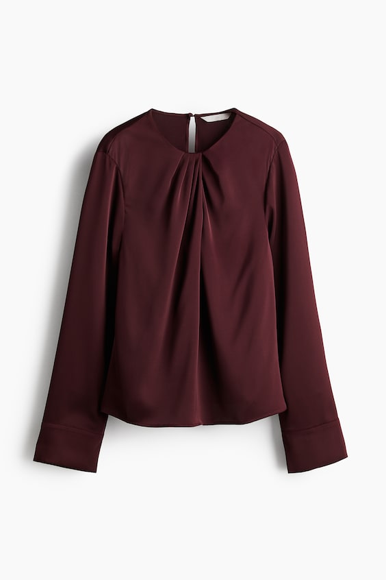 HM Satinbluse mit Faltendetail Auslauf