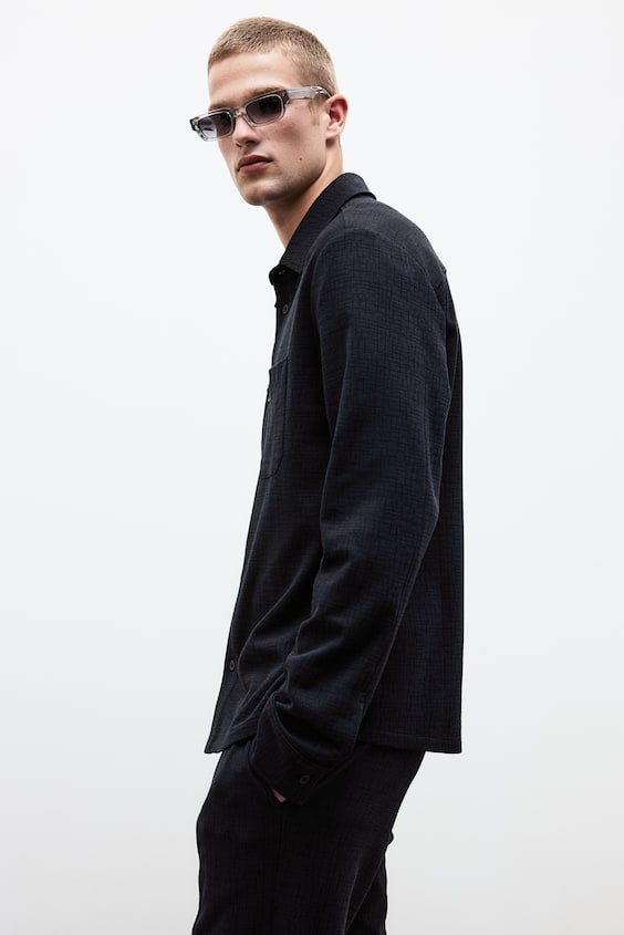 HM Overshirt mit Struktur in Regular Fit Sonderangebot