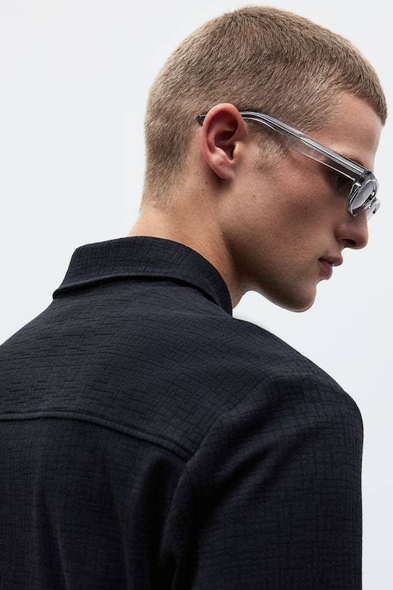 HM Overshirt mit Struktur in Regular Fit Sonderangebot