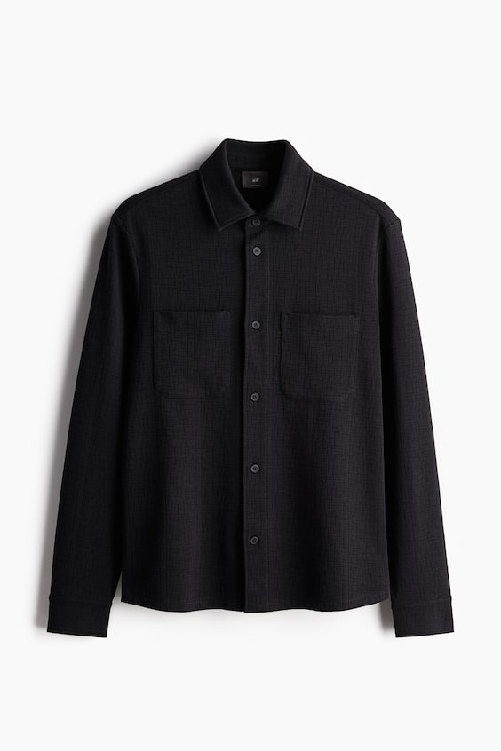 HM Overshirt mit Struktur in Regular Fit Sonderangebot