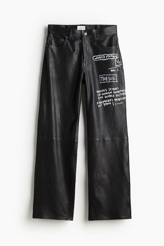 HM Gerade Lederhose in Relaxed Fit Weihnachtsangebot