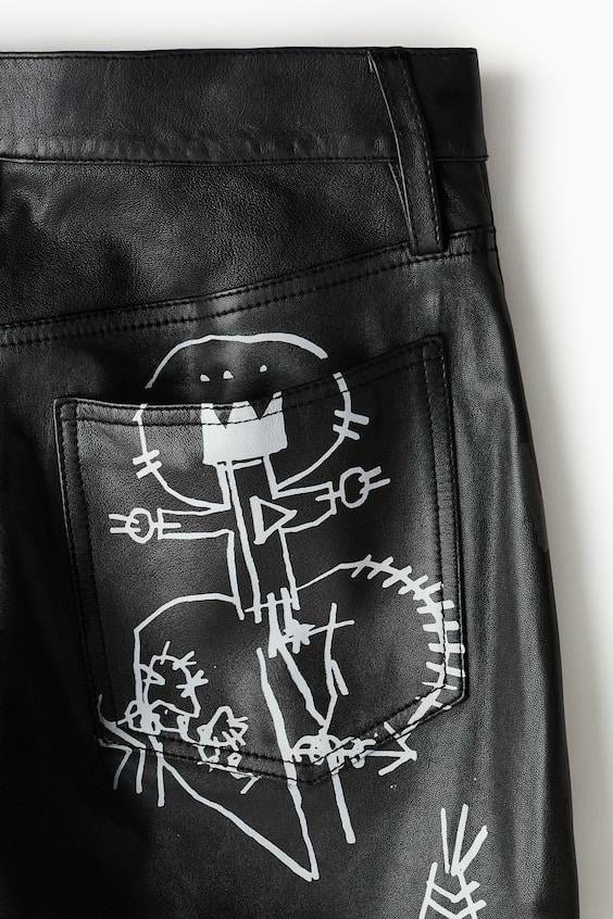 HM Gerade Lederhose in Relaxed Fit Weihnachtsangebot
