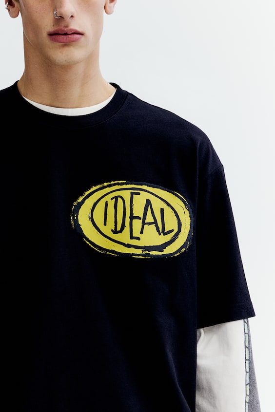 HM Baumwoll-T-Shirt in Relaxed Fit Valentinstagsangebot