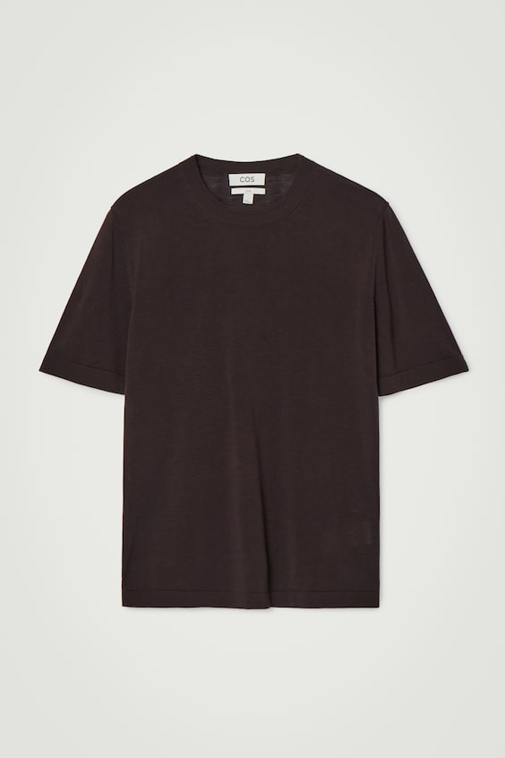 HM SCHMAL GESCHNITTENES STRICK-T-SHIRT AUS SEIDE Top Angebot