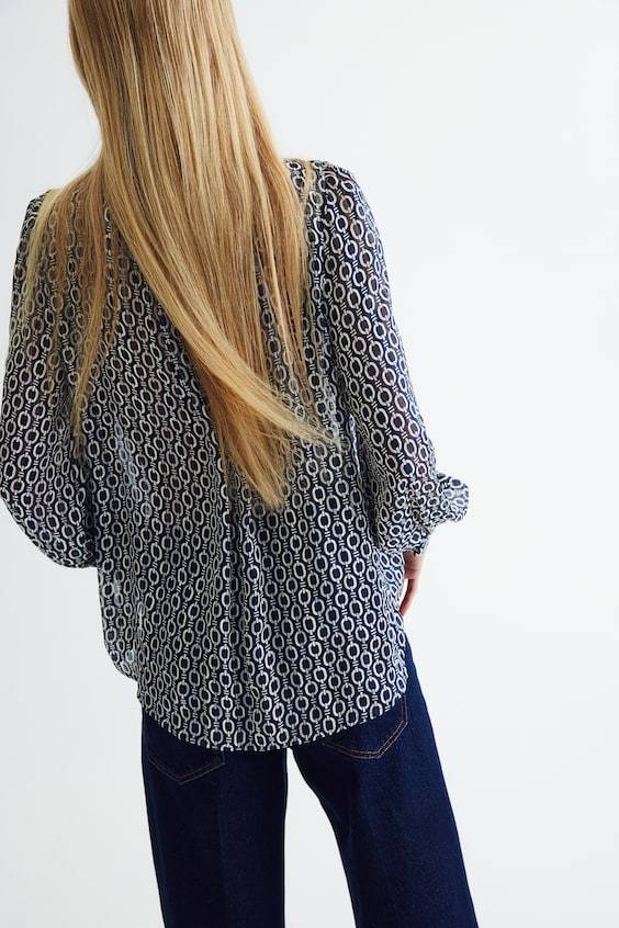 HM Gemusterte Bluse VIP-Rabatte
