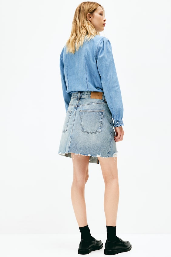 HM Denimbluse mit Volants Letzter Tag