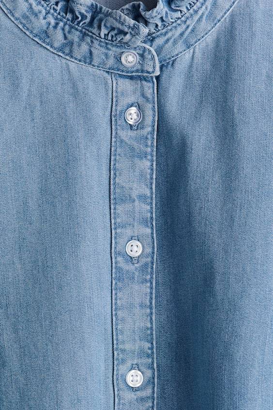 HM Denimbluse mit Volants Letzter Tag