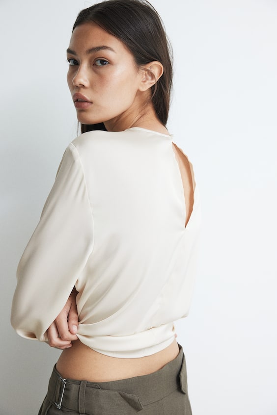 HM Satinbluse mit Faltendetail Kostenloser Versand international