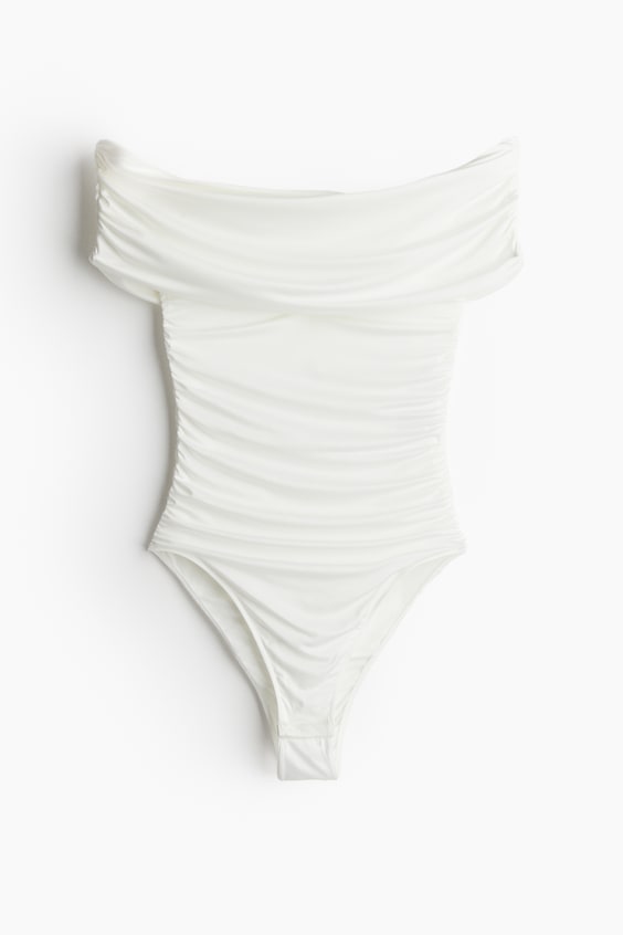 HM Schulterfreier Body mit Raffungen Verkauf
